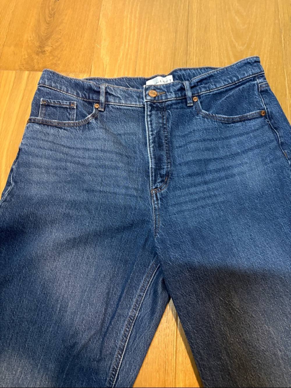 Loft Women’s Denim Wide Leg Blue Jeans Flare Size 12/31 Everyday Classic Wear - Picture 2 of 7